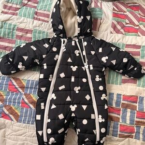 Disney Baby B/W Mickey Mouse Snow Suit 3M